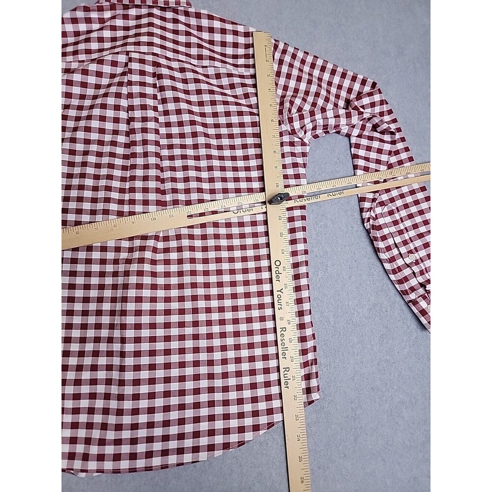 Brooks Brothers Shirt Mens L Fleece Red Plaid Supima Cotton Dad Preppy Logo - Picture 10 of 12
